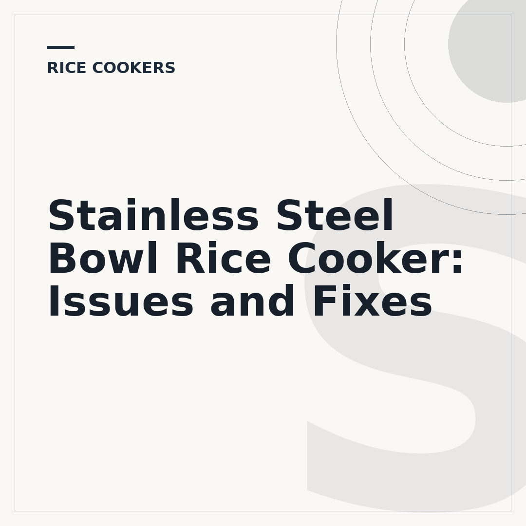 Stainless Steel Bowl Rice Cooker: Issues and Fixes