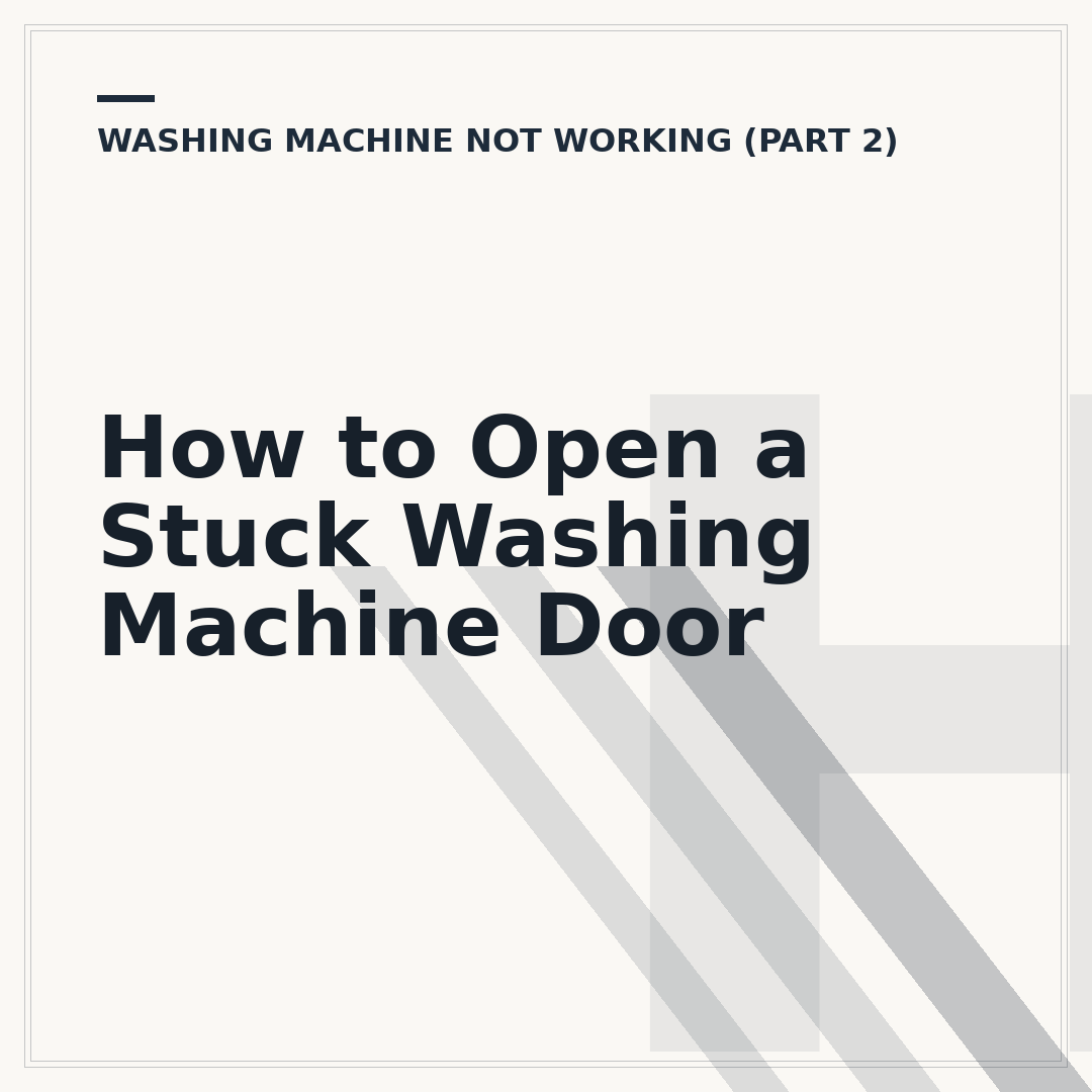 How to Open a Stuck Washing Machine Door