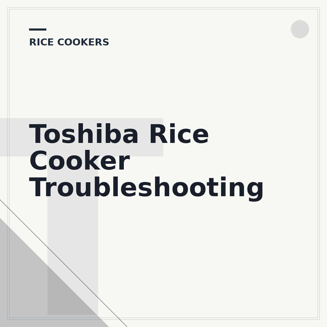 Toshiba Rice Cooker Troubleshooting