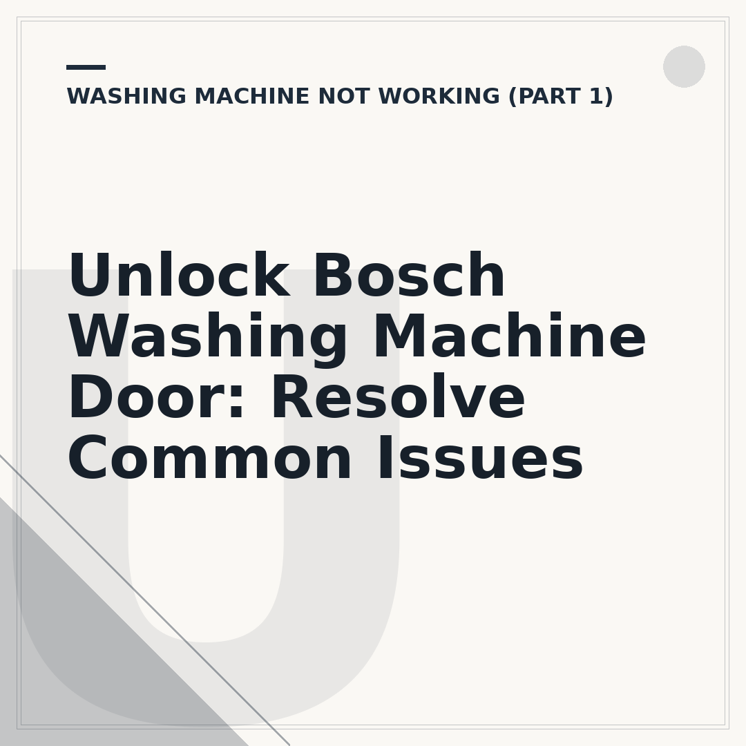 Unlock Bosch Washing Machine Door: Resolve Common Issues