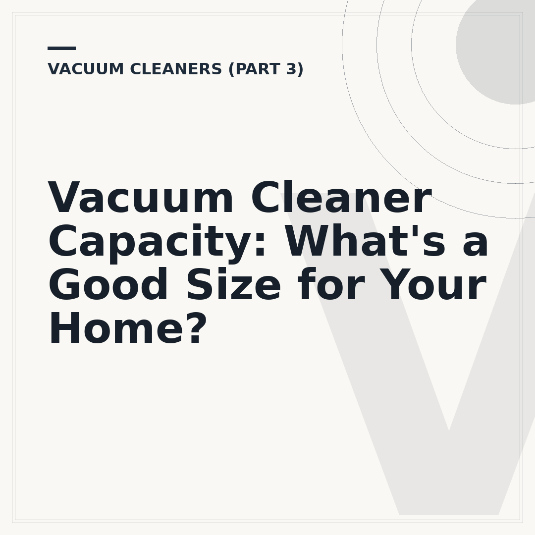 Vacuum Cleaner Capacity: What's a Good Size for Your Home?