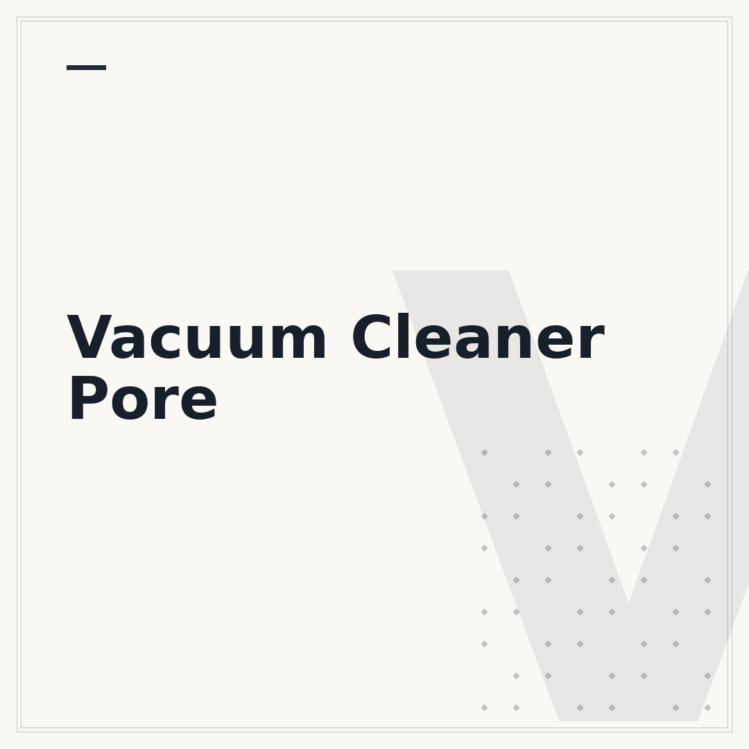 Vacuum Cleaner Pore