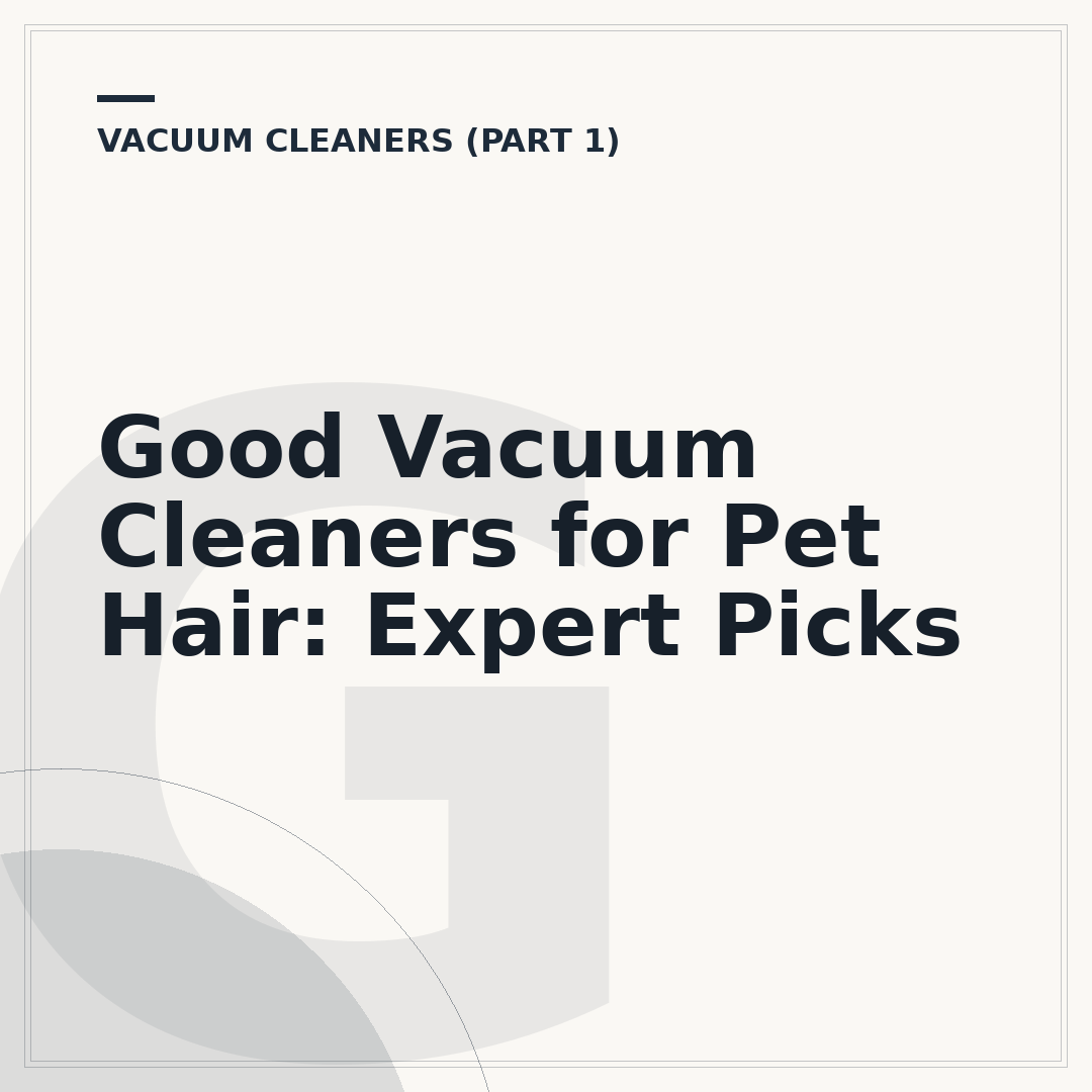Good Vacuum Cleaners for Pet Hair: Expert Picks