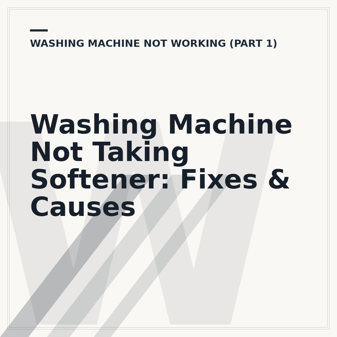Washing Machine Not Taking Softener: Fixes & Causes