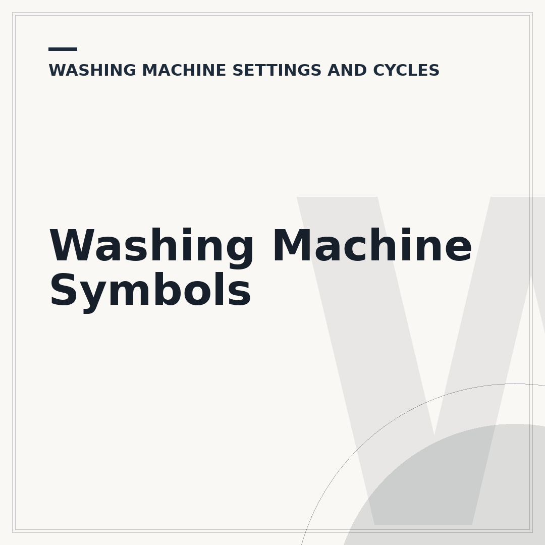 Washing Machine Symbols