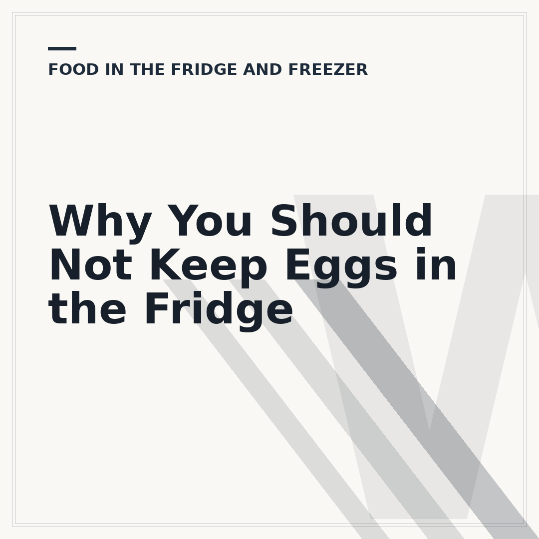 Why You Should Not Keep Eggs in the Fridge