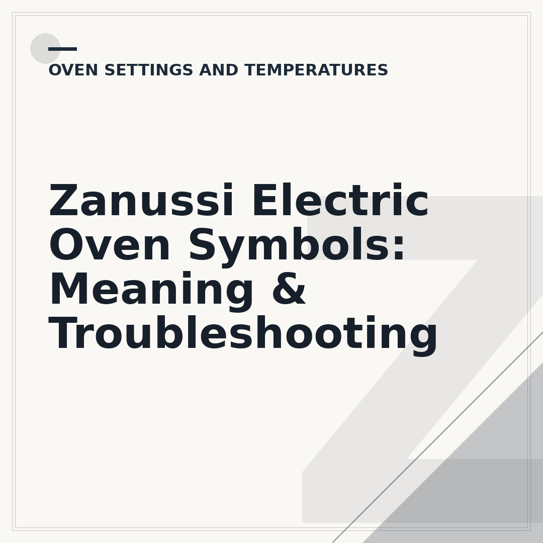 Zanussi Electric Oven Symbols: Meaning & Troubleshooting